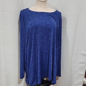 Coldwater Creek Elegant Blue Long Sleeve Top